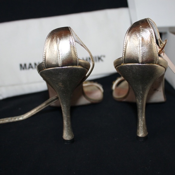Manolo Blahnik Gold Strappy Sandals READ DESCRIPTION - Picture 3 of 7